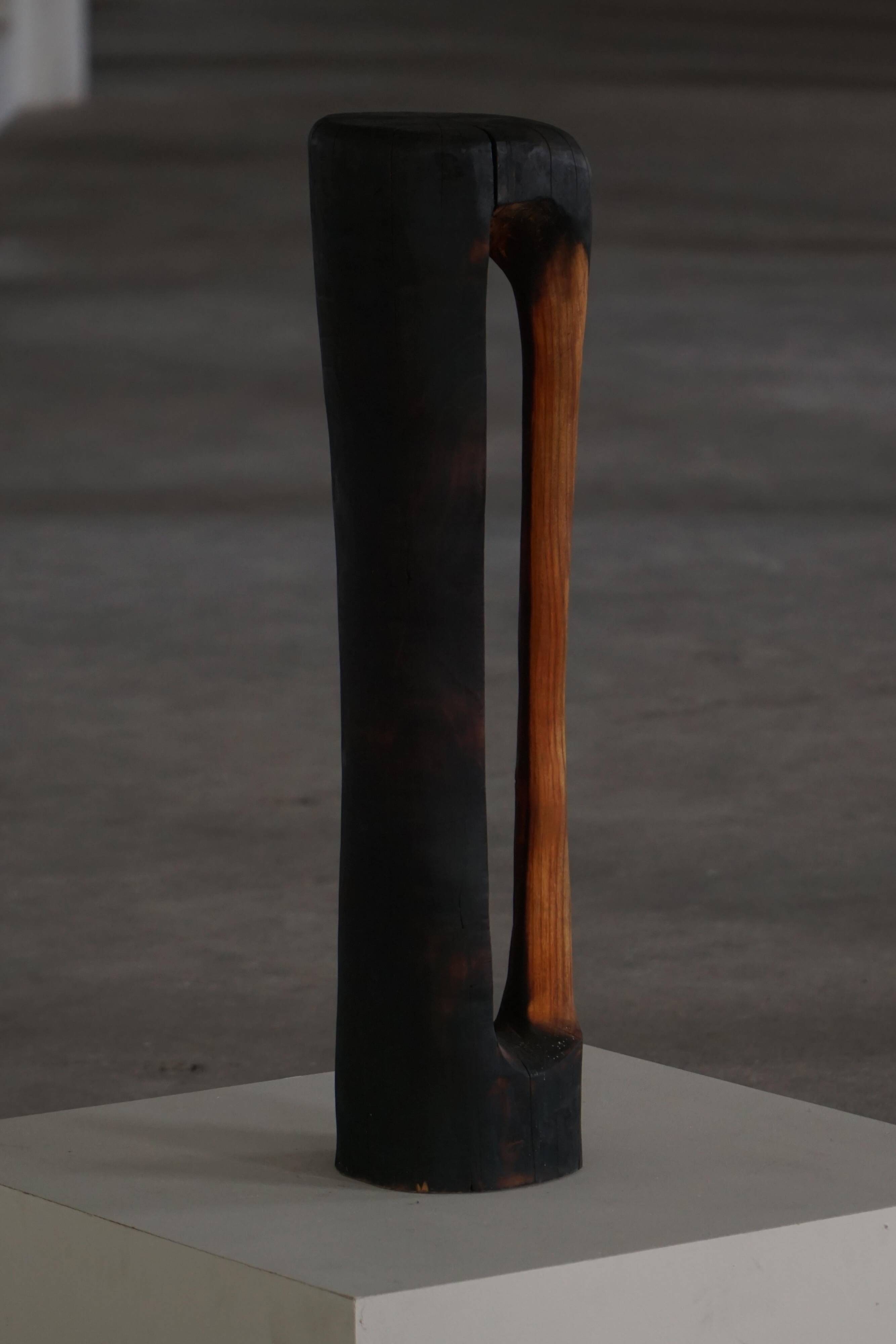 Large wooden sculpture "Black Elegance" by Ole Wettergren, Denmark, 1990s.