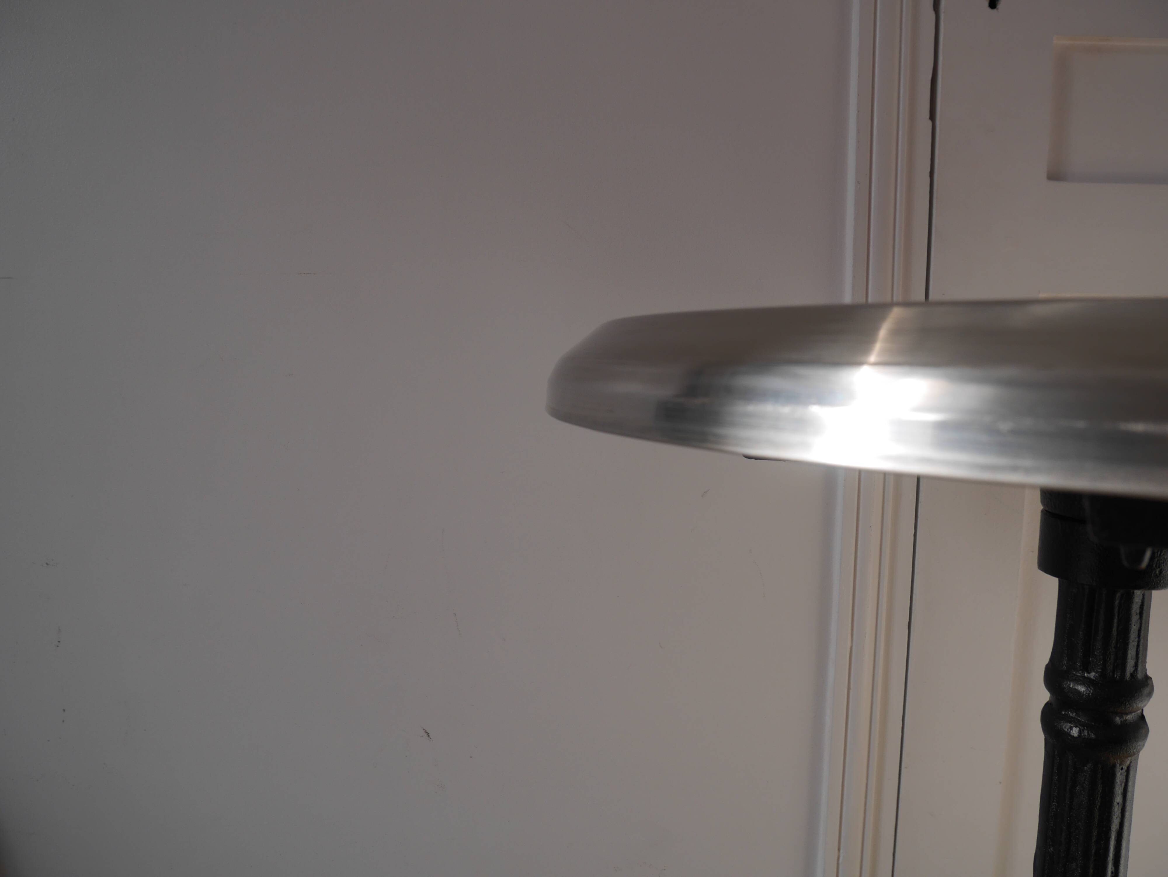 Table top laminate polished stainless steel ringed Bistro cast iron base