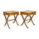 Pair of nightstands neoclassical wooden fruit