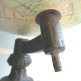 World map, Napoleon III Globe edited by FOREST, cast-iron tripod foot