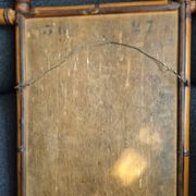 Vintage bamboo turned wooden mirror Belle Époque