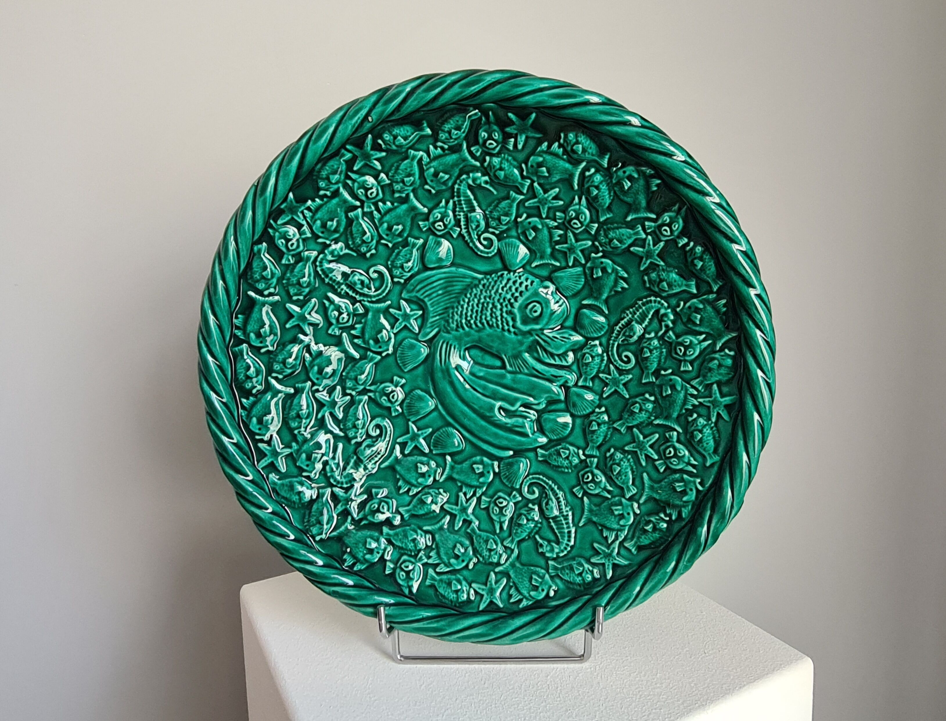 Fruit cup or Vallauris dish in Massier green 50