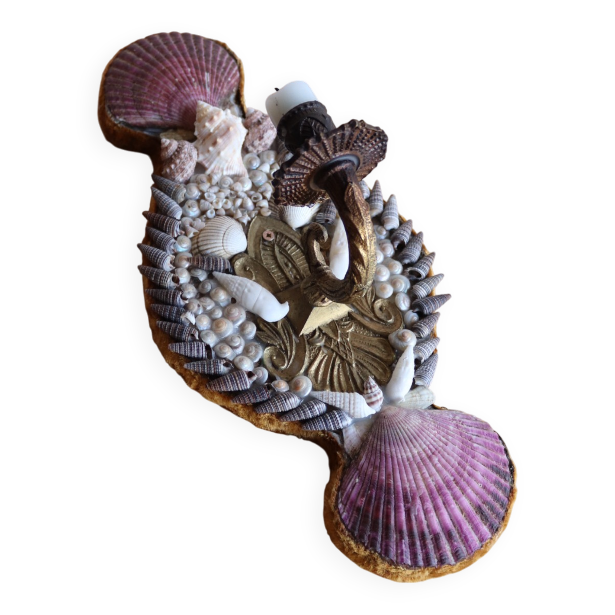 Vintage shell wall candle holder