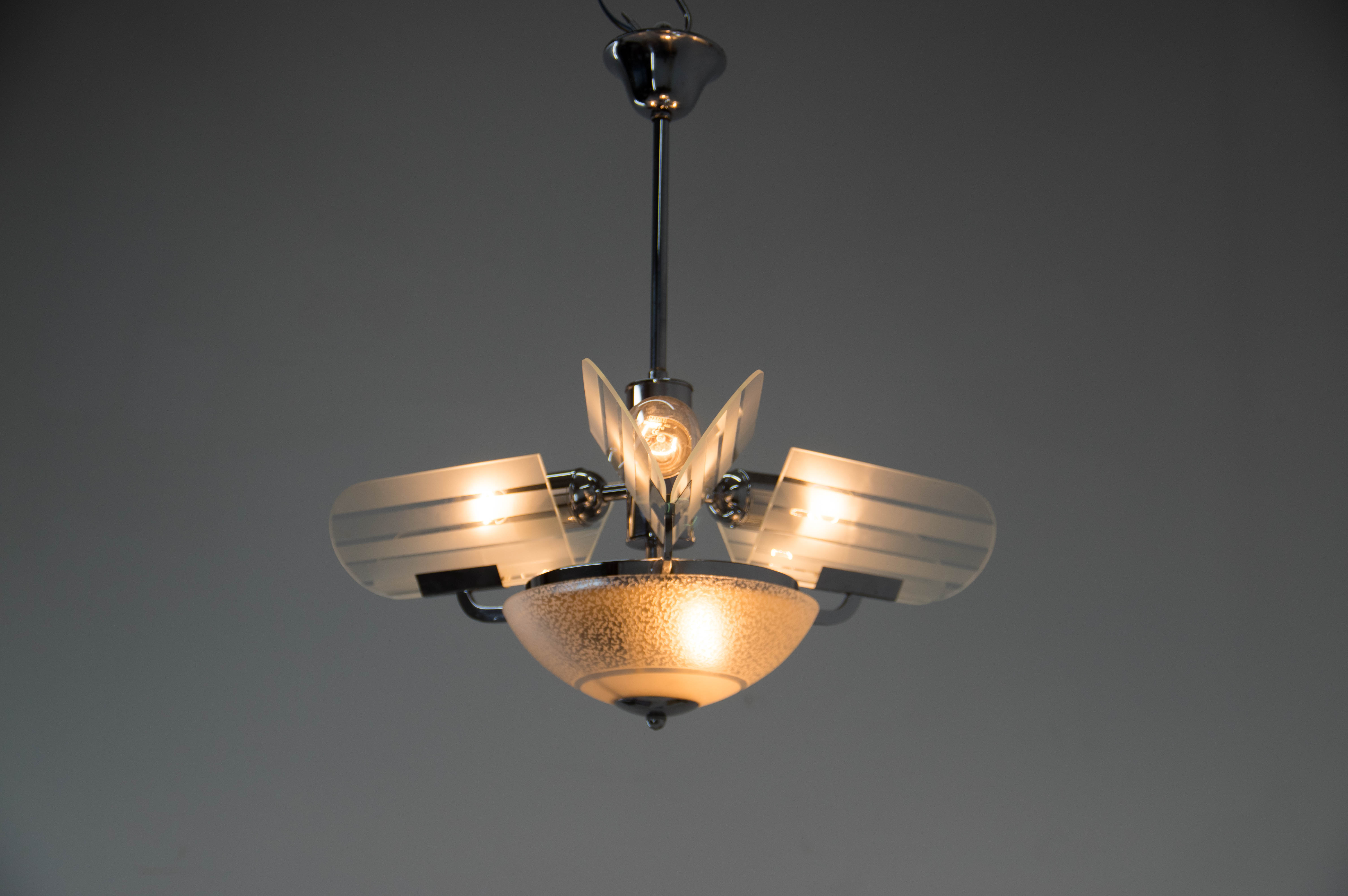 Art Deco Chandelier, Czechoslovakia, 1930s