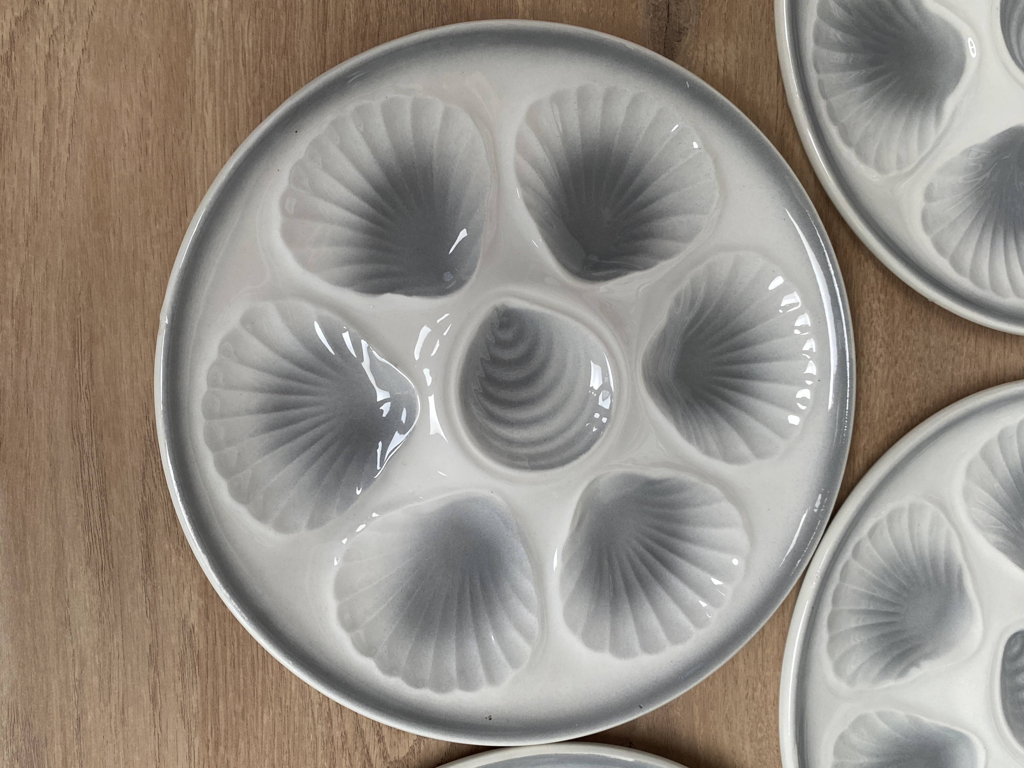 Set of 6 oyster plates Moulin des loups Orchies