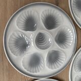 Set of 6 oyster plates Moulin des loups Orchies