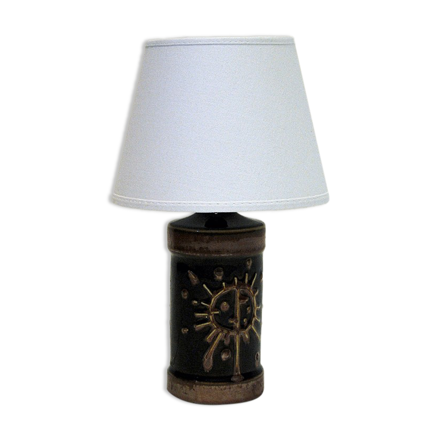 Tablelamp of brown glazed ceramics by Carl Harry Stålhane - Sweden 1960s