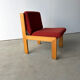 Brutalist design armchair by André Sornay in beech, vintage model.