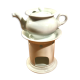 Ancienne tisanière veilleuse en porcelaine blanche