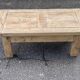 Renovated 19th-century solid oak farmhouse coffee table.