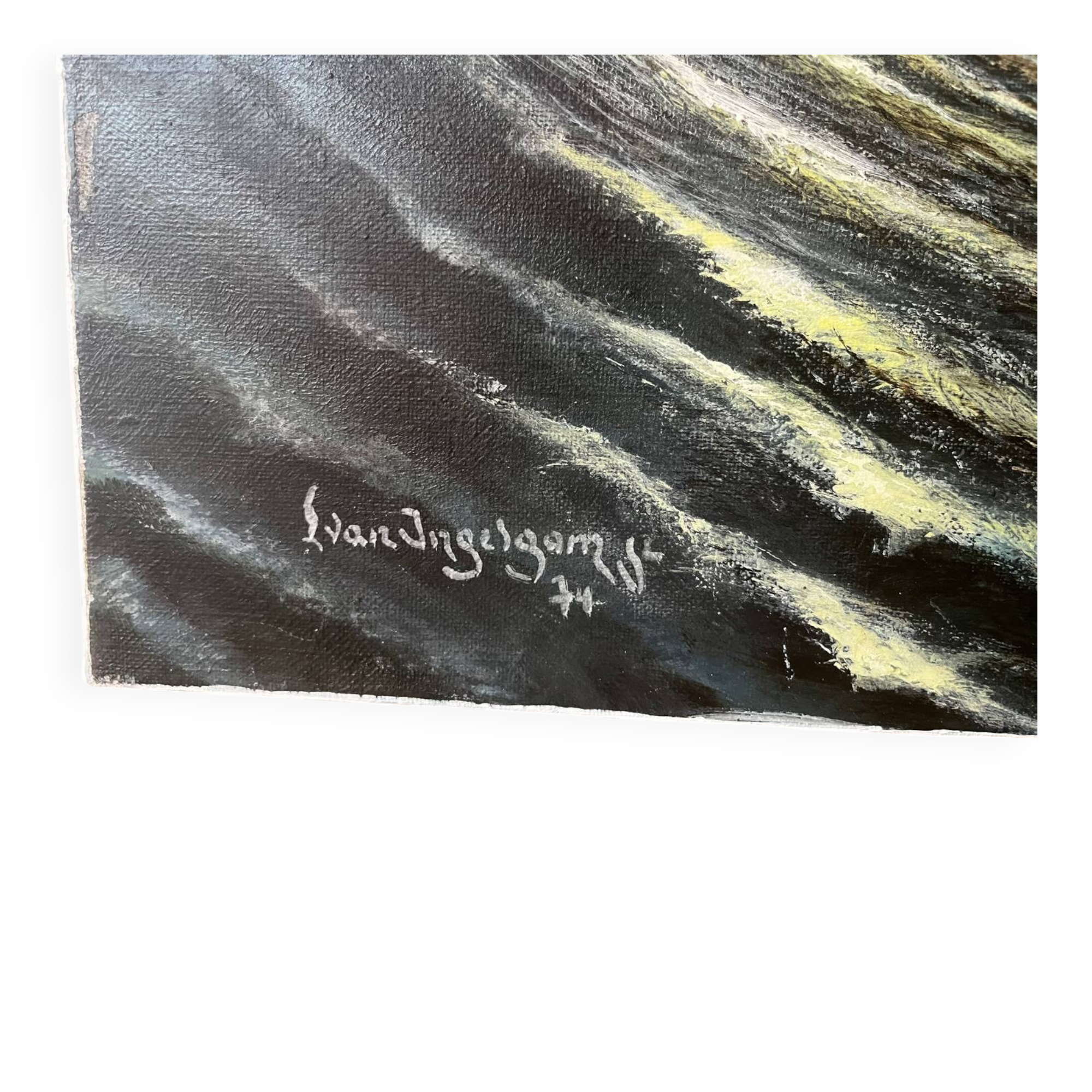 Marine, modern school, oil on canvas signed Van Ingelgam 1974