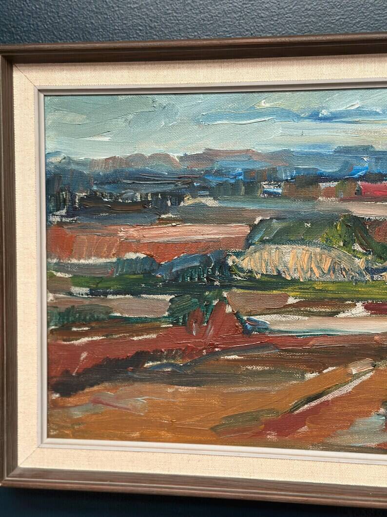 Original Swedish Oil on Canvas – “Landscape” by Jerzy Luczak‑Szewczyk (1923–1975)