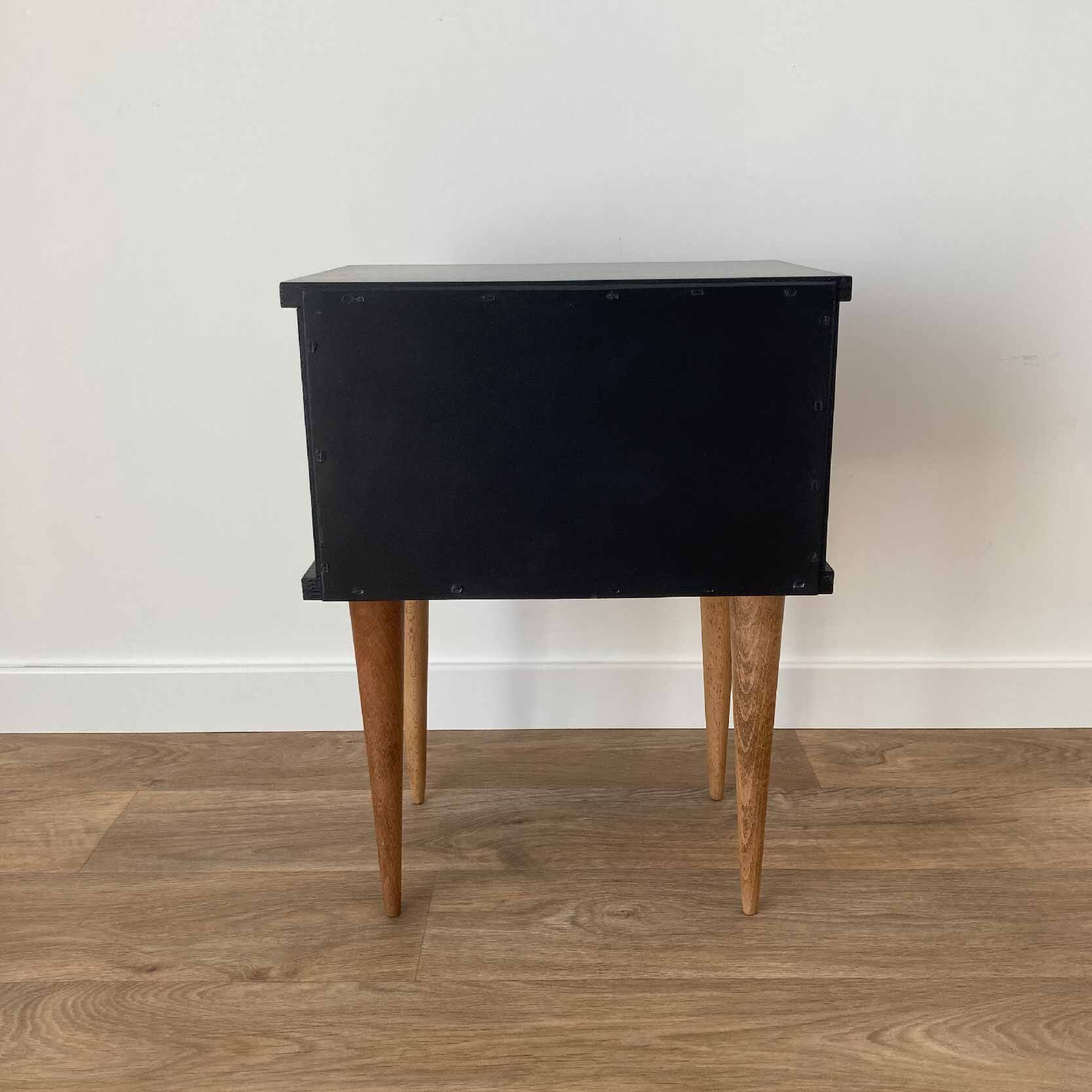 Black bedside, a drawer