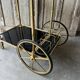 Vintage black and gold rolling trolley