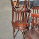 Series of 6 curved beech bistro chairs from Thonet around 1920/30