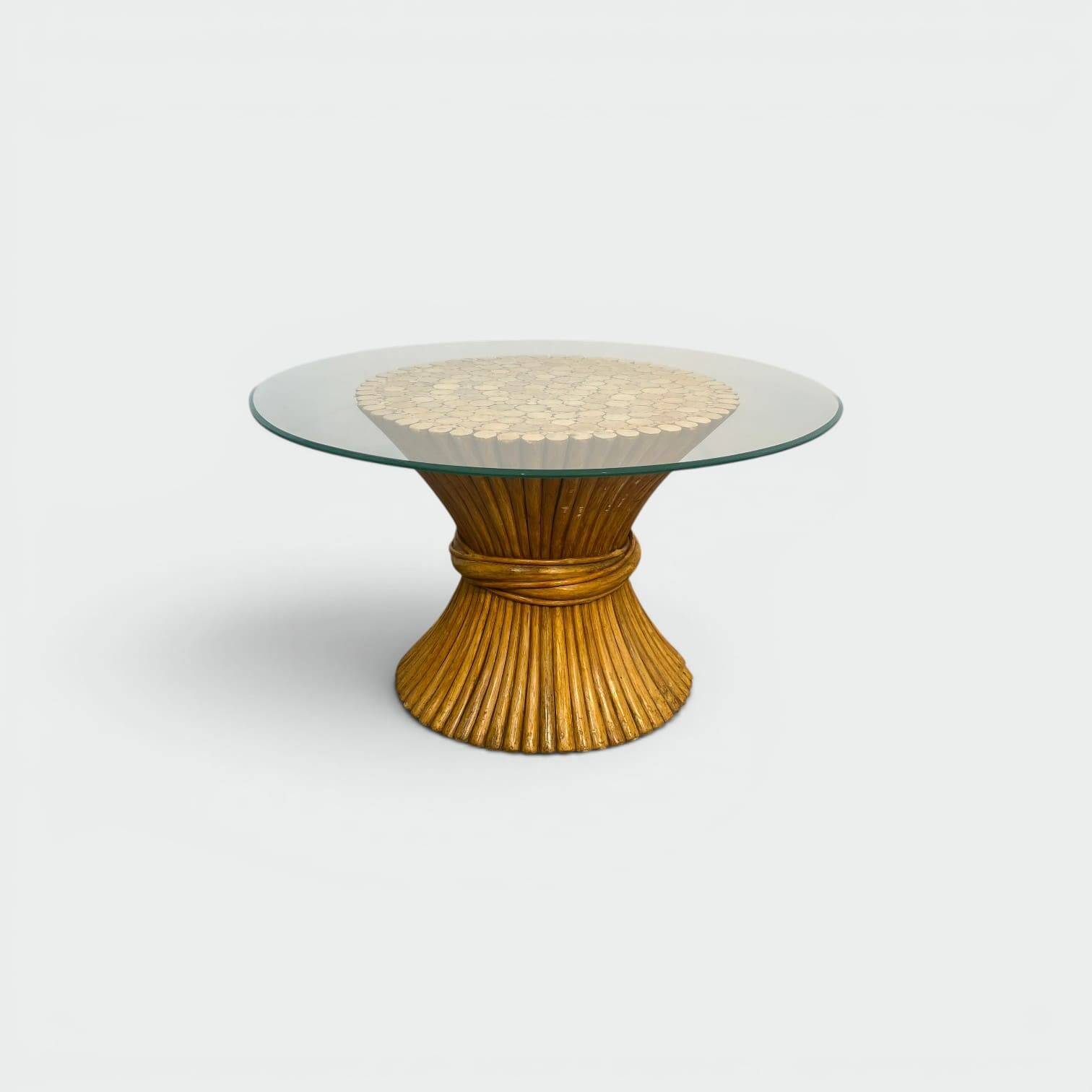 Wheat sheaf coffee table Elinor McGuire. American work. Circa 1970.