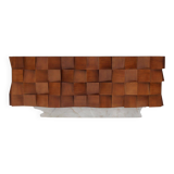 Brutalist Style Sideboard In Solid Wood and Siena Marble