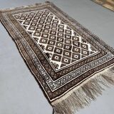 Vintage Persian Luri Gabbeh Rug 245x138 cm medium, shabby chic Red