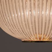 Large striped glass ceiling lamp in brass, Limburg, Germany, 1970s.