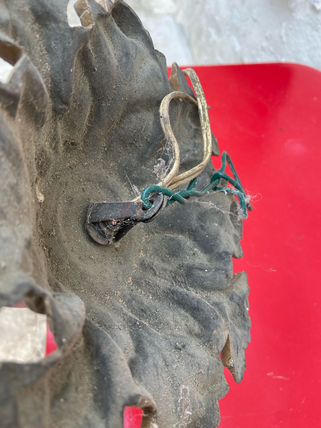 Antique bronze ceiling light in Louis XV style, height 50 cm.