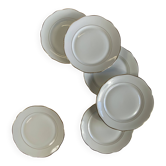 6 antique Lamotte porcelain dinner plates from Sologne with gilding