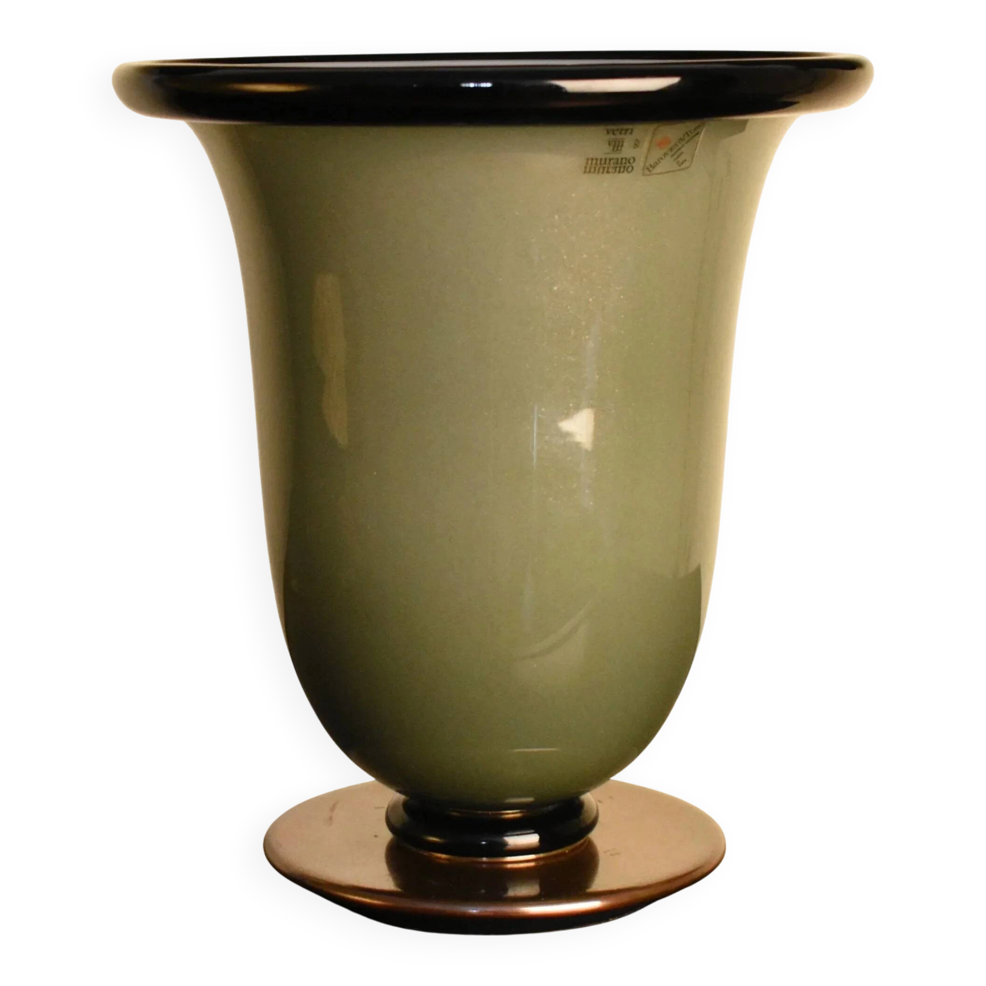 Green and black Murano glass table lamp by Barovier e Toso