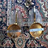 Pair of floral wall lamps Venini dorée, Murano, tubular glasses, Italy, 1970