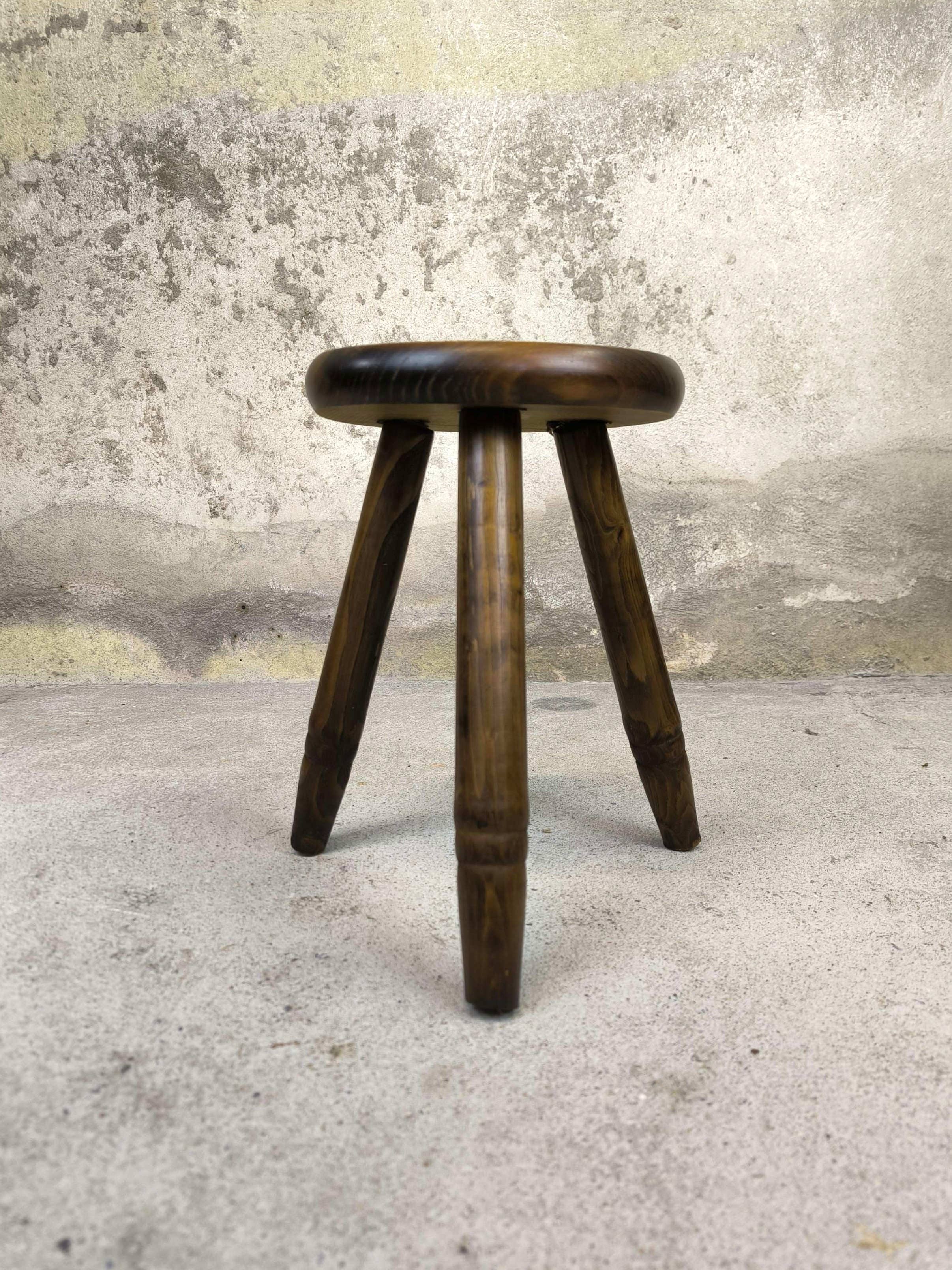 Small wooden tripod stool