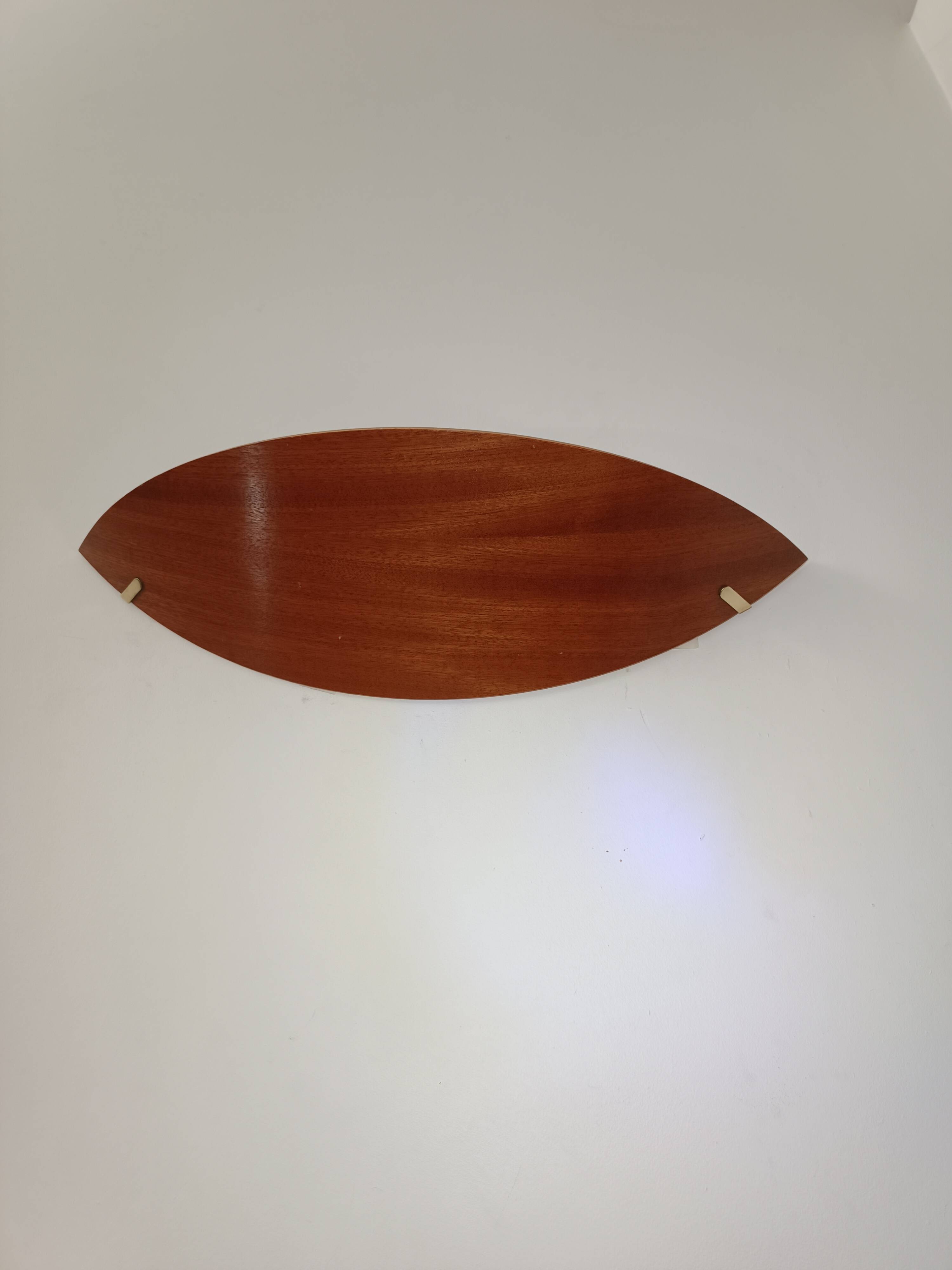 Paire d'appliques en bois et laiton par Declic 1980