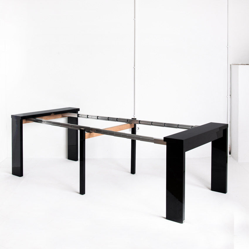 Vintage extendable table / console in lacquered wood by Paul Michel, France 1990