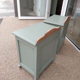 Duo de tables de chevet vert d'eau
