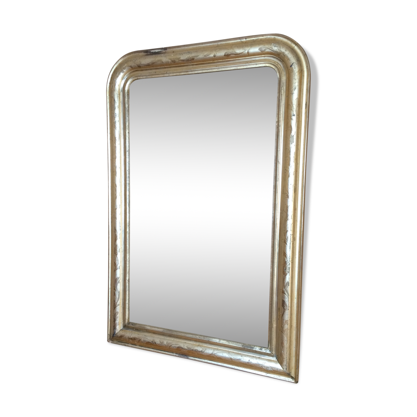 Golden mirror rounded edge 108x71cm
