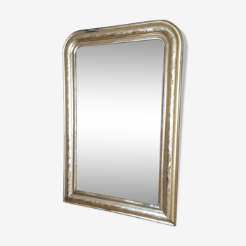 Miroir doré bord arrondi 108x71cm