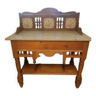 Console en bois et marbre
