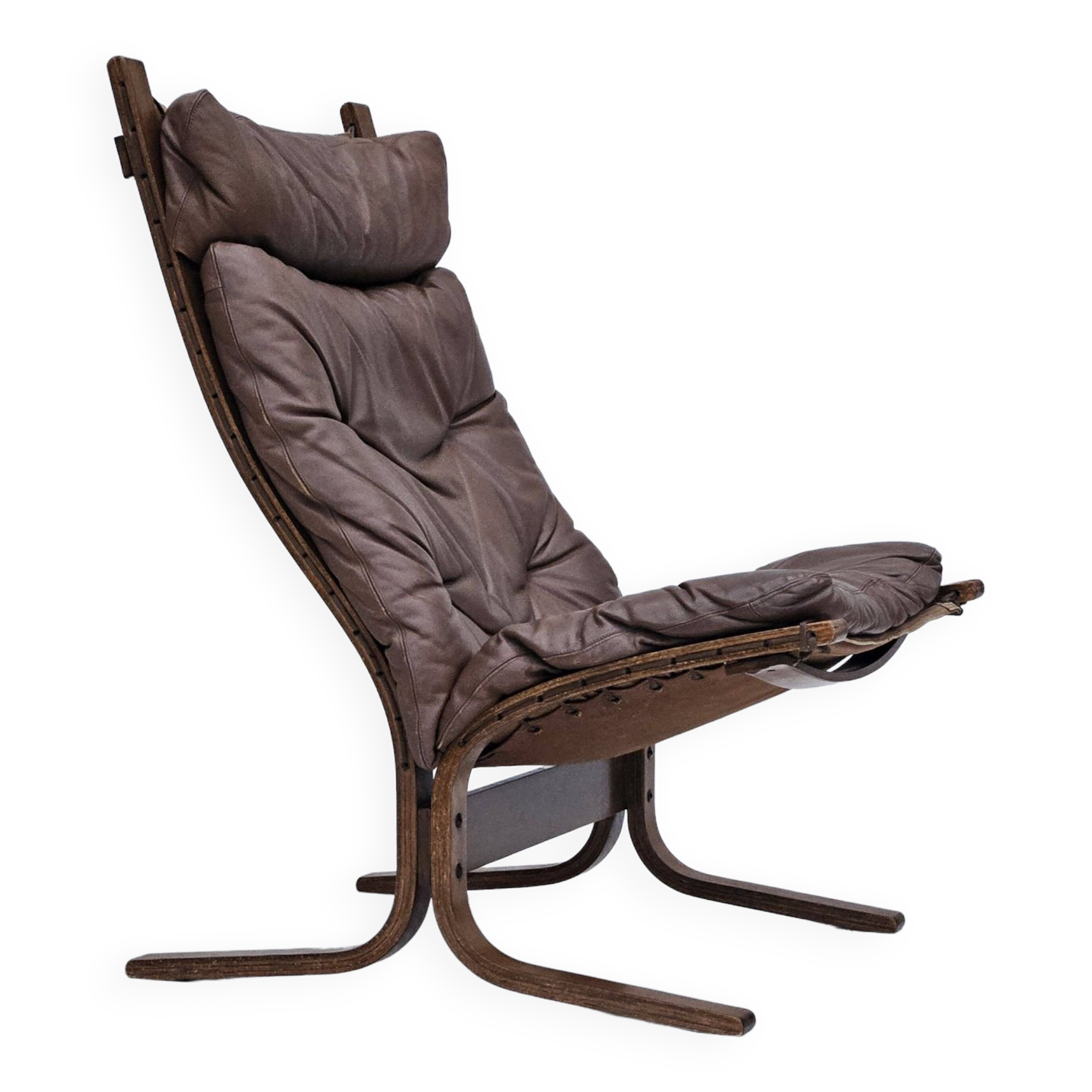 1970’s, Norwegian design, "Siesta" lounge chair by Ingmar Relling, leather, bentwood.