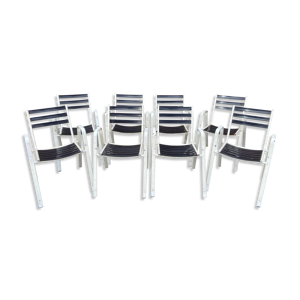 Set de 8 chaises de jardin terrasse