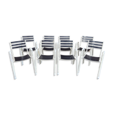Set de 8 chaises de jardin terrasse vintage 1970