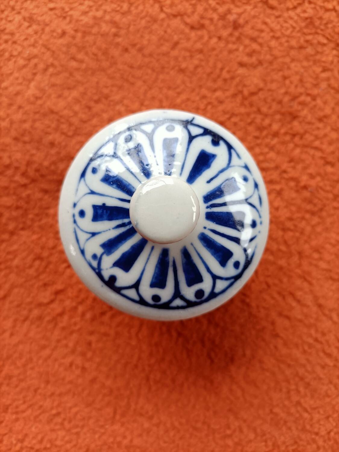 Small vintage blue ceramic box