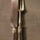 Cutting service knife handles silver Minerve style Rocaille Louis XV