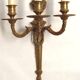 Magnificent Pair French Antique Bronze Triple Wall Lights Urn & Swag Detail