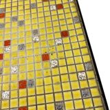 Mini vintage yellow plant table / mosaic side table