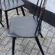 Set of 4 black laquered dining chairs