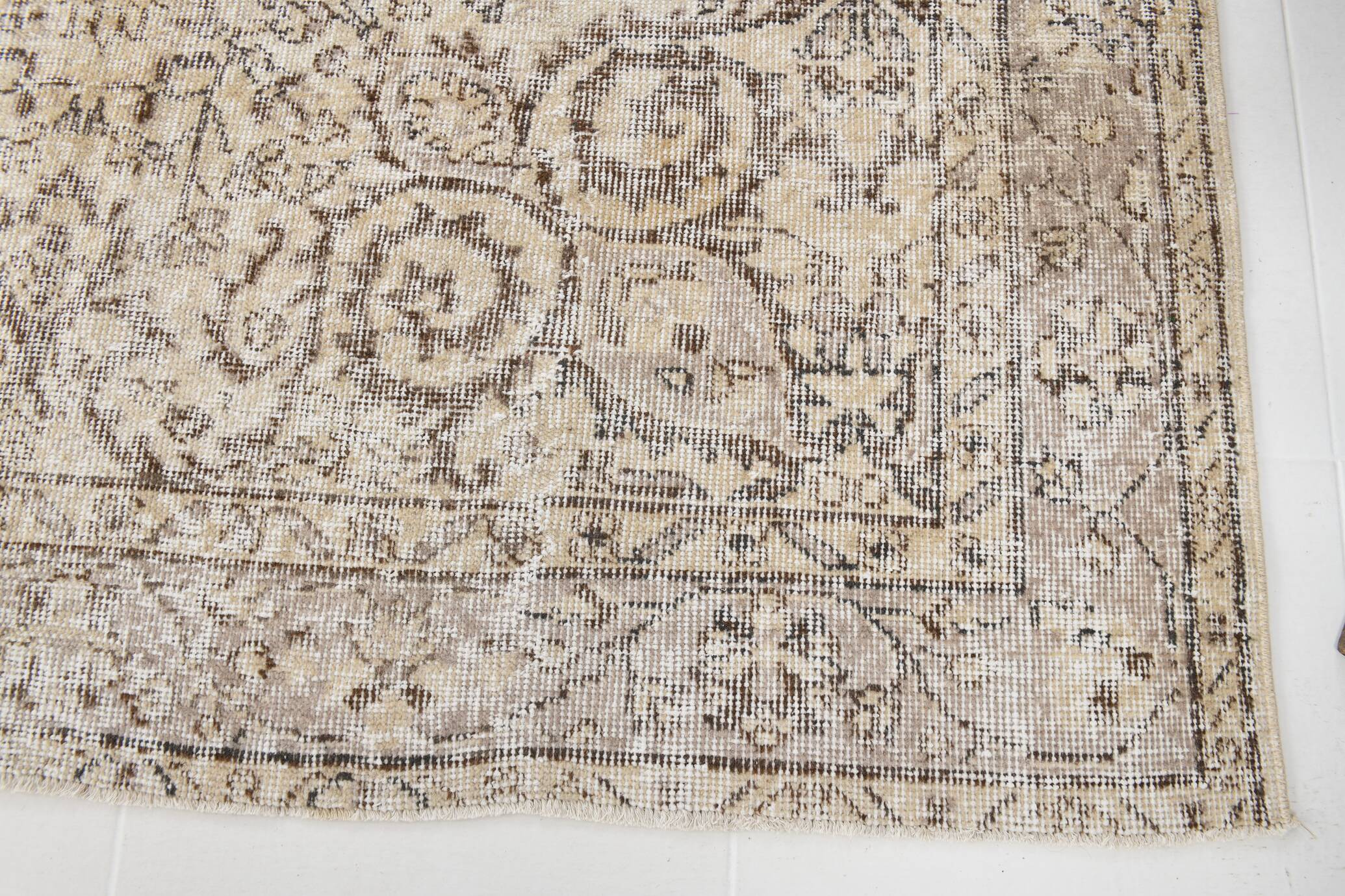 5x9 Rug For Bedroom Brown & Beige Pastel Persian Rug, 170x274Cm SK 5461