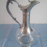 Decanter in pewter and crystal
