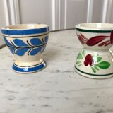 Duo of Henriot Quimper cockroaches hand-painted 60s