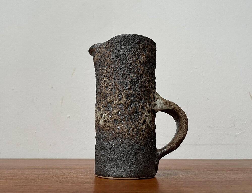 Brutalist Carafe Vase West German in Fat Lava Ceramic from the 1960s by Jopeko