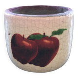 Raku flowerpot with apple decor