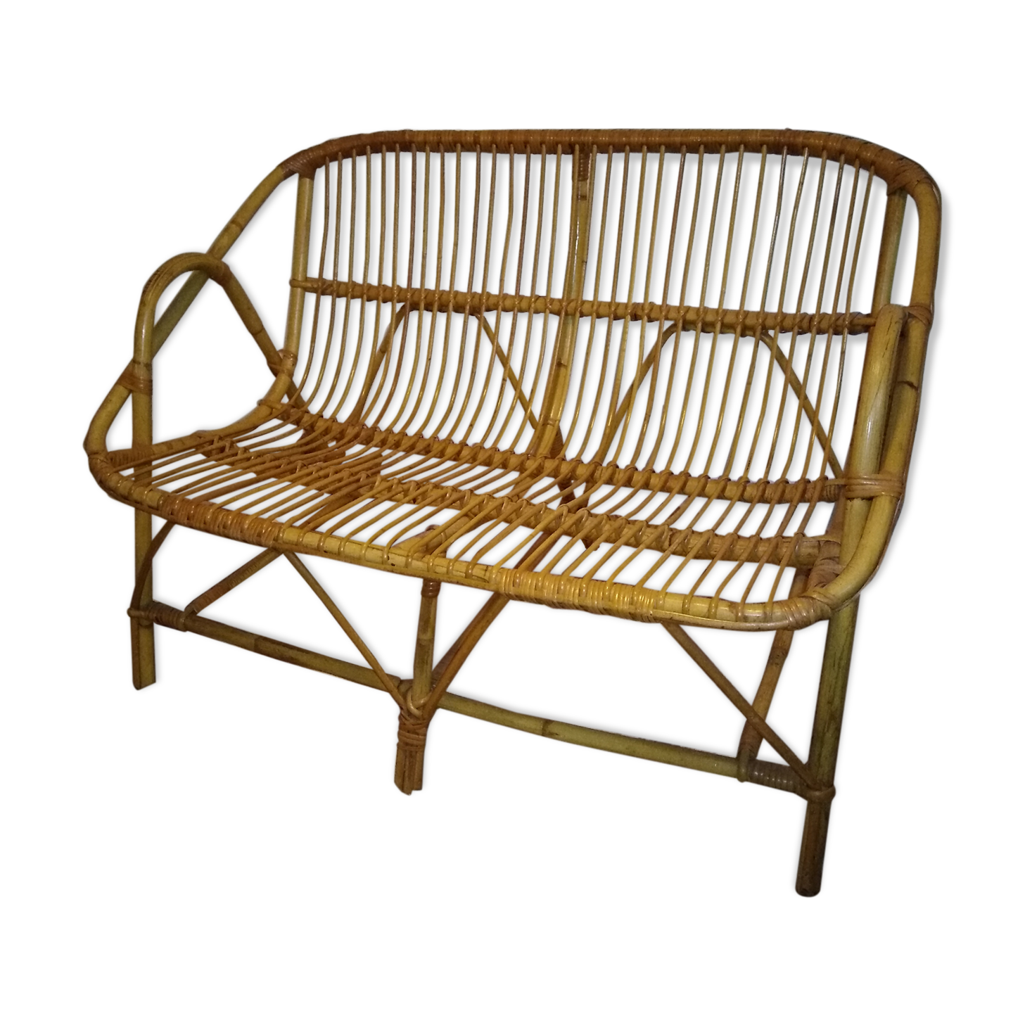 Banquette en rotin scandinave