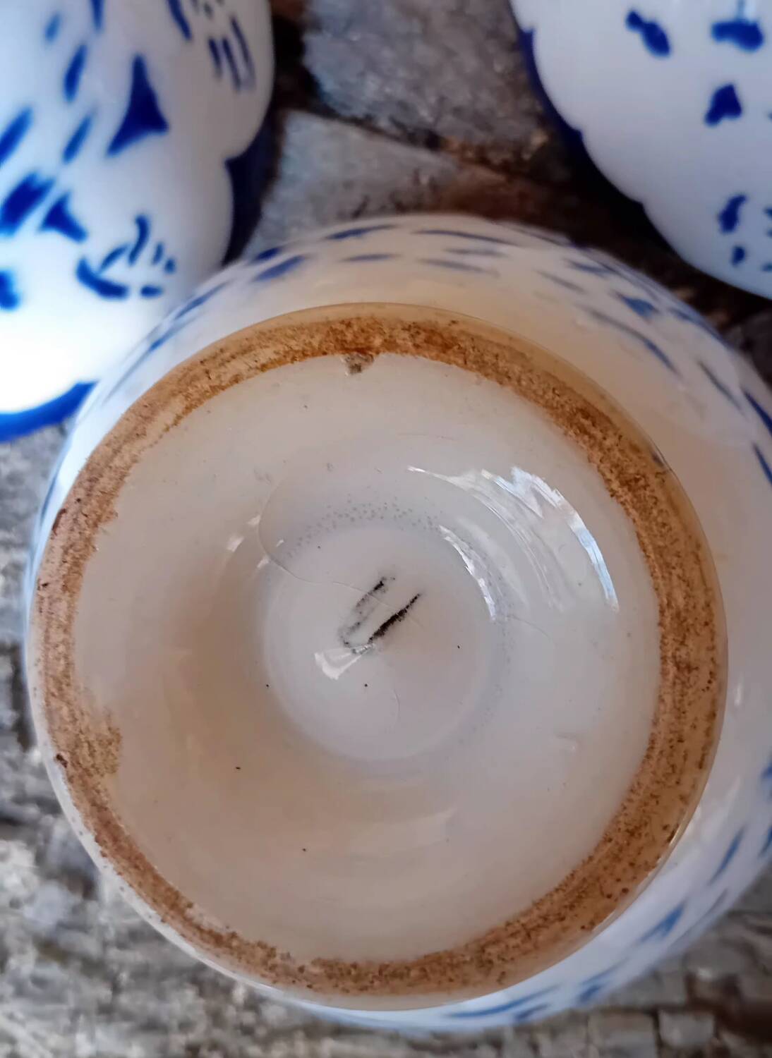 Petits bols faïence bleue et blanche