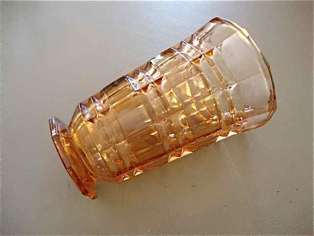 Pink vase in cut glass